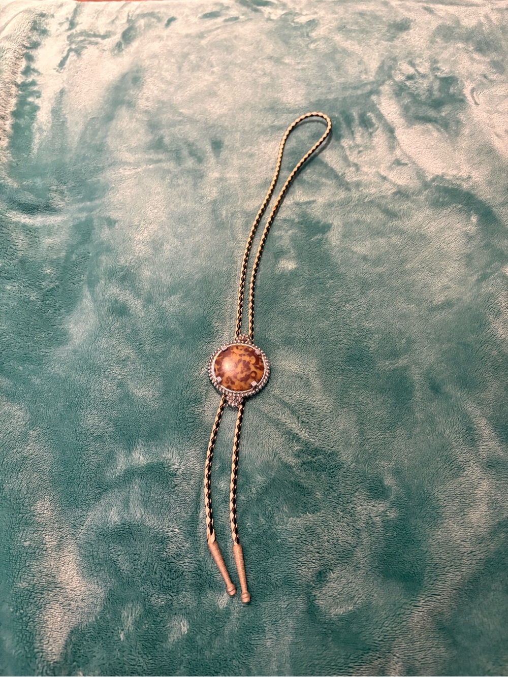 Vintage-Inspired Brown Stone Slide Necklace Pendant for Women